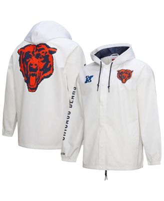 Mitchell & Ness - Men's White Chicago Bears Vintage Logo Coaches Full-Snap Hoodie Jacket