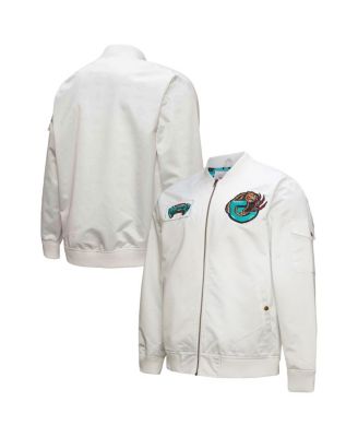 Mitchell & Ness - Men's White Memphis Grizzlies Hardwood Classics Nights Team Leader Satin Full-Zip Jacket