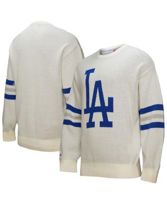 Mitchell & Ness - Men's Cream Los Angeles Dodgers Retro Pullover Sweater