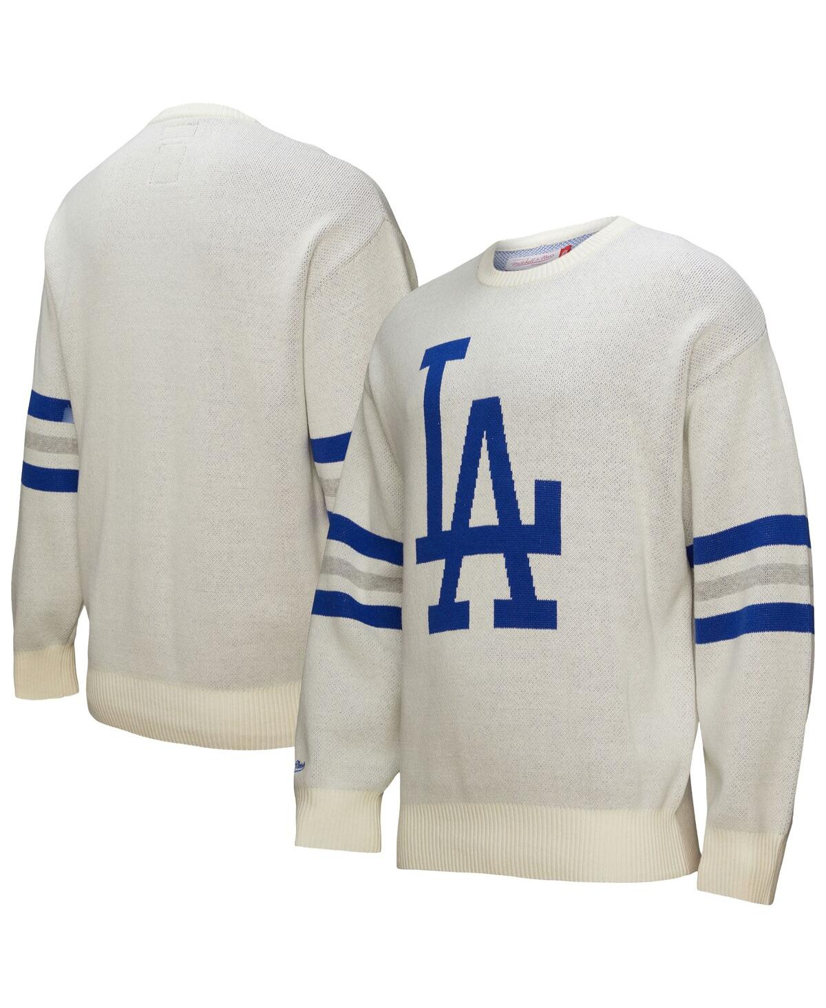 Men's Cream Los Angeles Dodgers Retro Pullover Sweater - Cream