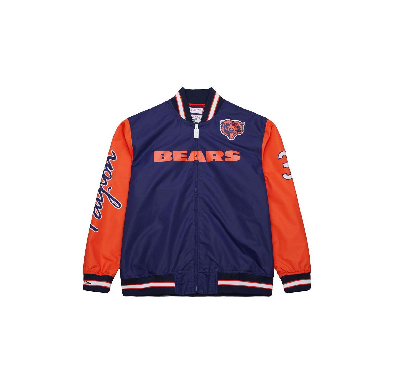 Men's Walter Payton Navy Chicago Bears Retired Player Graphic Full-Zip Satin Jacket