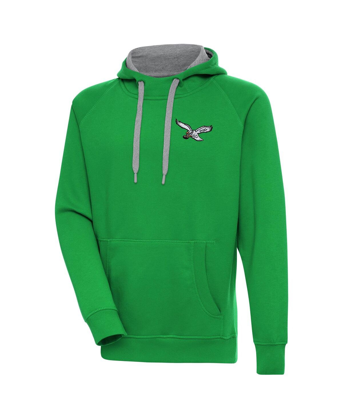 Men's Kelly Green Philadelphia Eagles Throwback Logo Victory Pullover Hoodie - Kelly Green