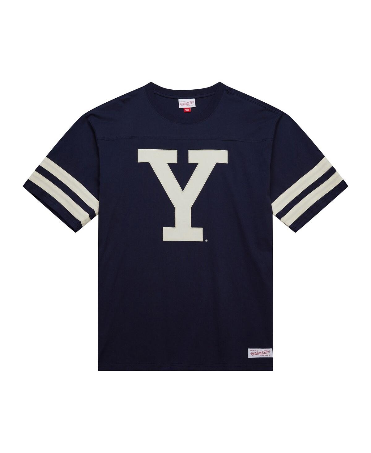 Mitchell & Ness Men's Navy Yale Bulldogs Vintage Logo Heavyweight Yoke T-shirt In Navy