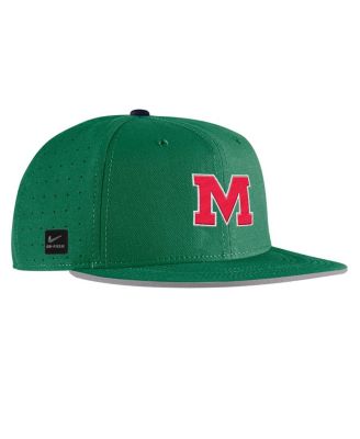 Men's Green Ole Miss Rebels On-Field Baseball Performance Fitted Hat