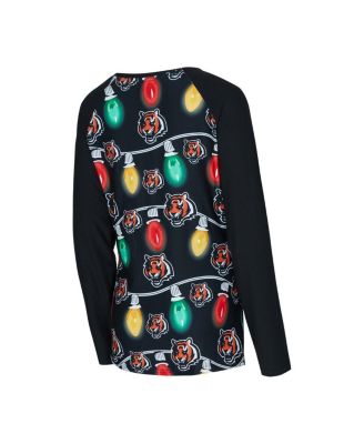 Women's Cincinnati Bengals Garland Knit Raglan Long Sleeve T-Shirt and Pants Set