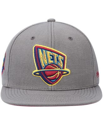 Men's Charcoal New Jersey Nets Hardwood Classics 35 Years Carbon Cabernet Fitted Hat