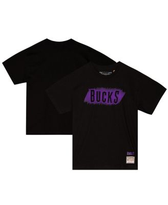Mitchell & Ness - Men's Black Milwaukee Bucks Hardwood Classics Monochrome T-Shirt