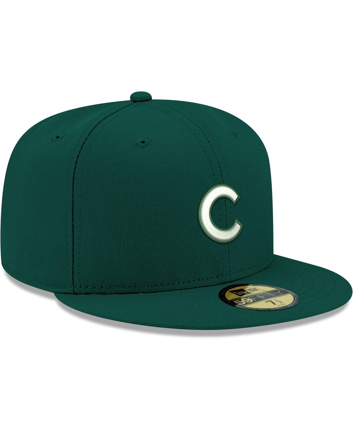 New Era Men's Green Chicago Cubs White Logo 59fifty Fitted Hat In Green