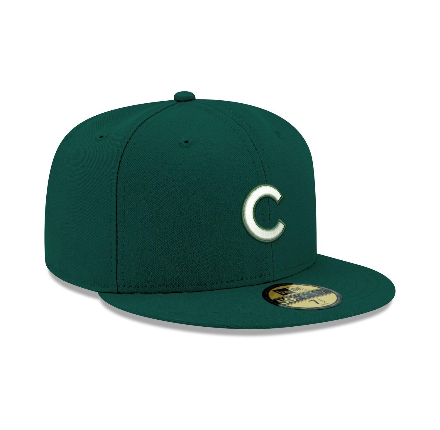 Men's Green Chicago Cubs White Logo 59FIFTY Fitted Hat