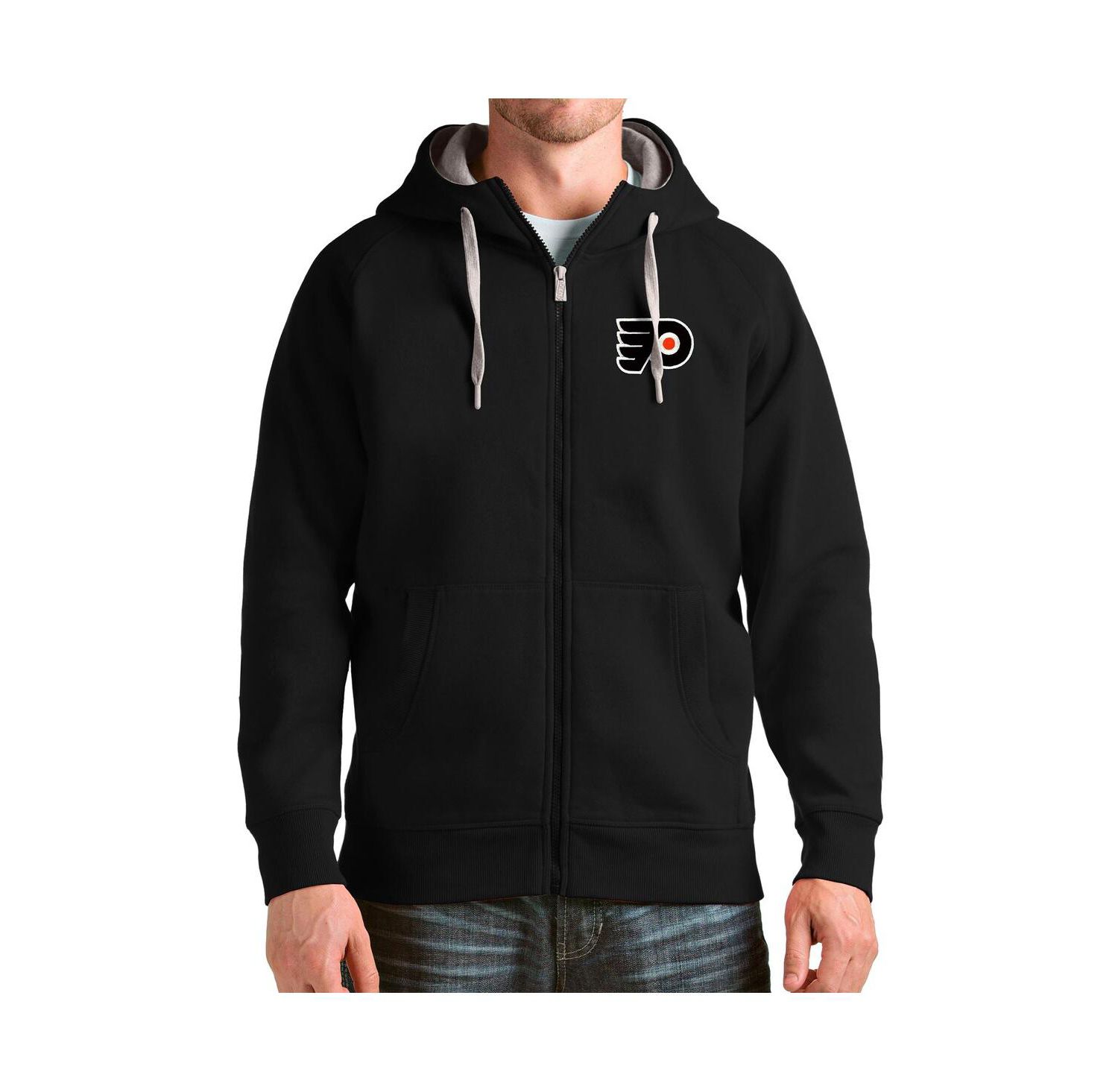 Men's Black Philadelphia Flyers Logo Victory Full-Zip Hoodie Jacket
