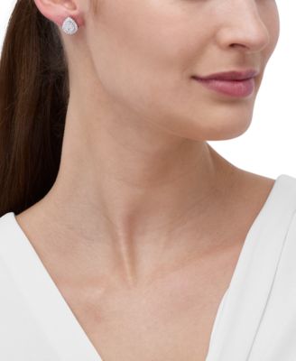 Lab Grown Diamond Pear & Round Double Halo Earrings (1-1/2 ct. t.w.) in 14k White Gold