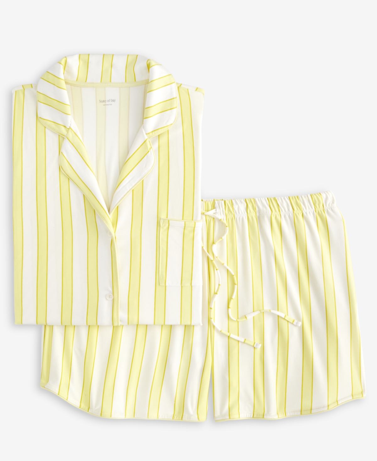 Shop Macy's Women's Fluid Knit Notched-collar Pajama Set, Exclusively At