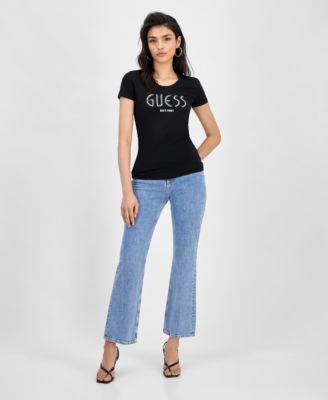 Женская футболка GUESS с коротким рукавом и круглым вырезом горловины с логотипом GUESS