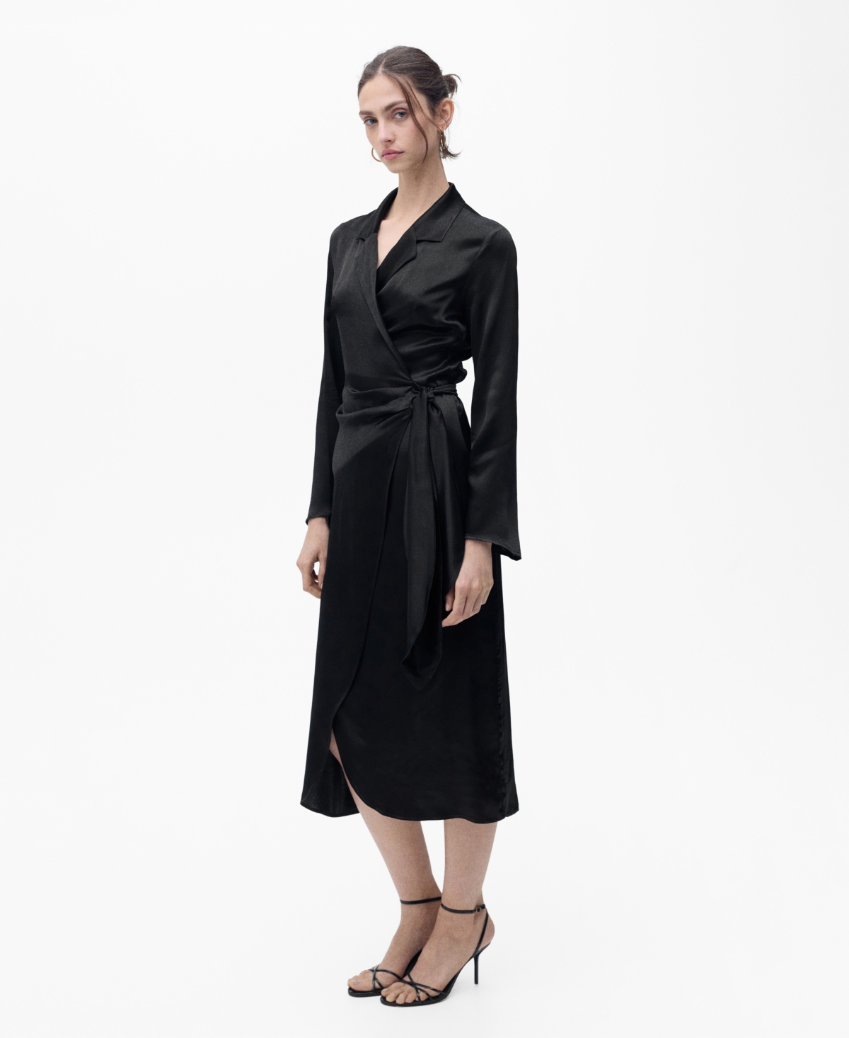Mango Women's Wrap Midi Dress In Black