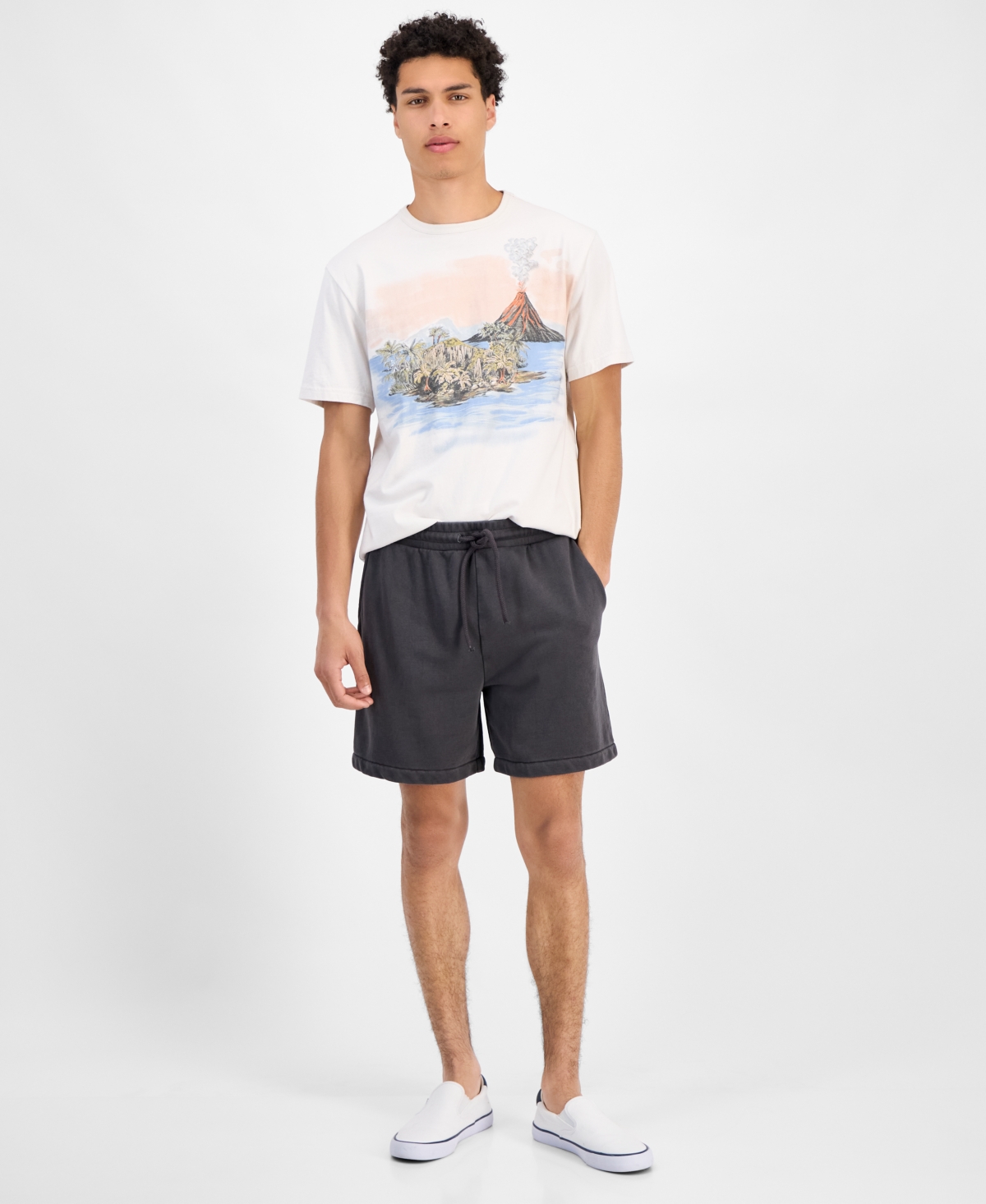 Sun + Stone Men's Short Sleeve Lava Flow Graphic Crewneck T-shirt, Exclusively At Macy's