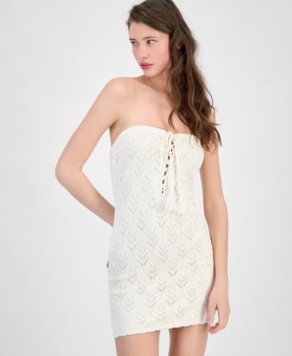Women's Isabella Pointelle Lace-Up Mini Dress