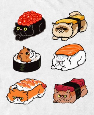 Дизайн от Humans Дизайн от Humans Мужская футболка с коротким рукавом Sushi Persian Cat