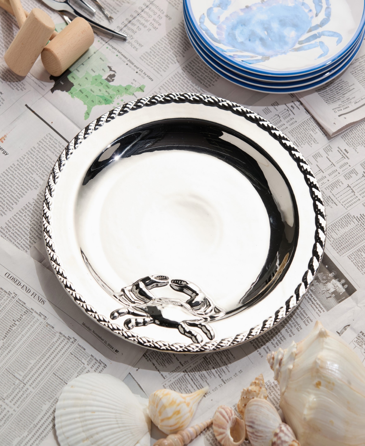 Certified International Silver Plated Lobster Round Platter In Miscellaneous