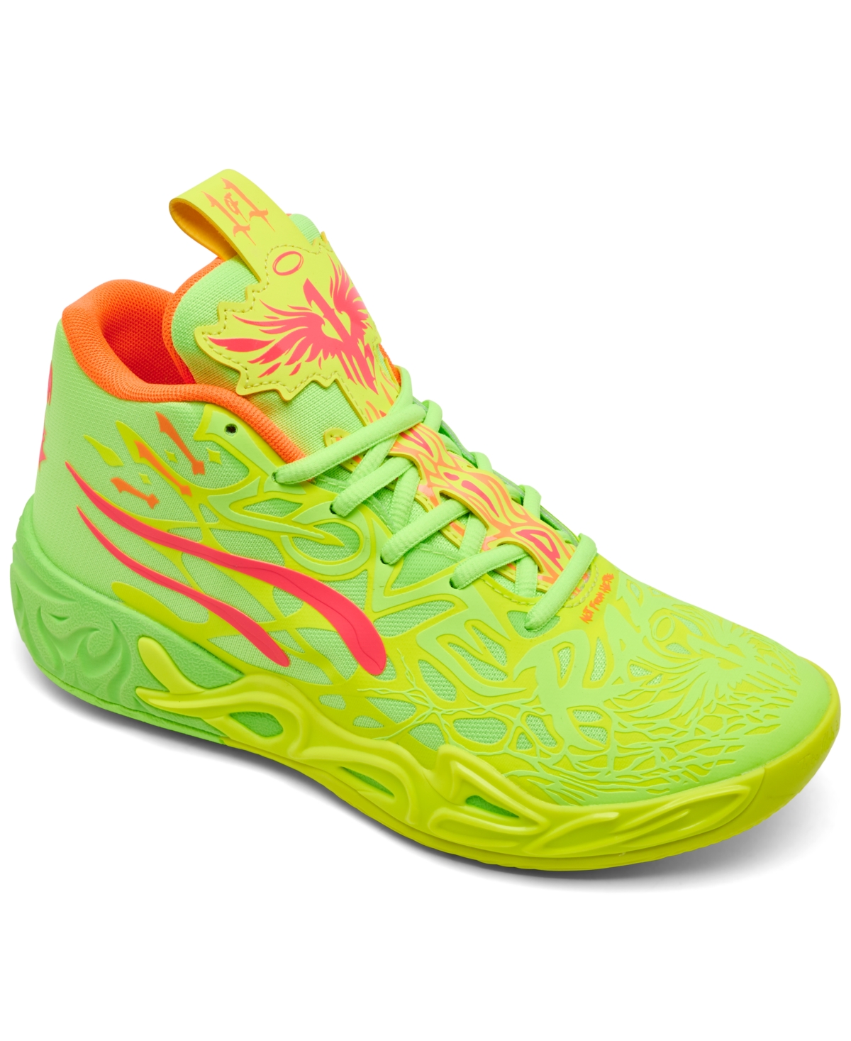 Puma Big Kids Lamelo Ball Mb.04 Basketball Sneakers From Finish Line In Neon Green,yellow