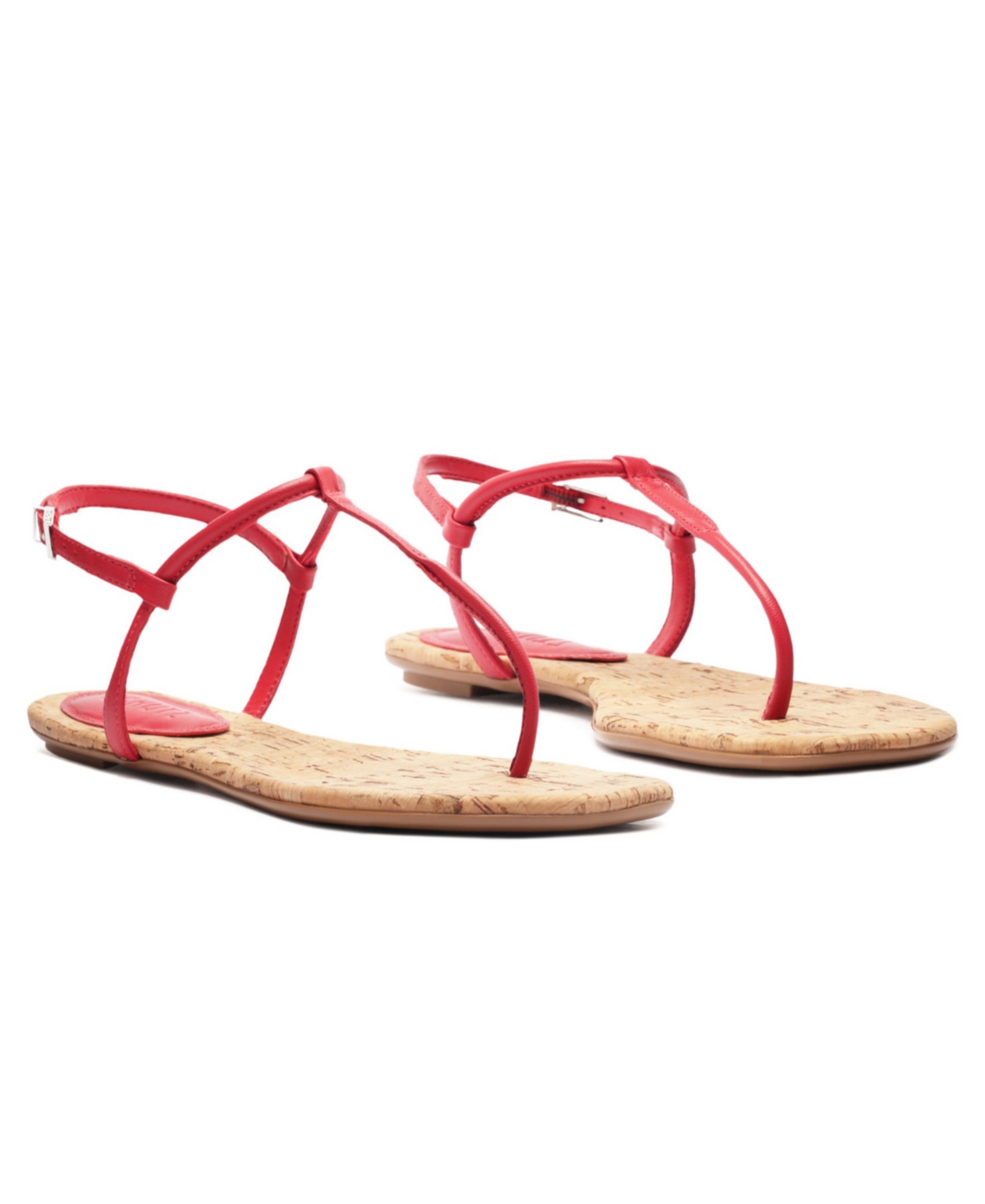Shop Schutz Women's Elsha Round Toe Flat Sandals In Red Cork