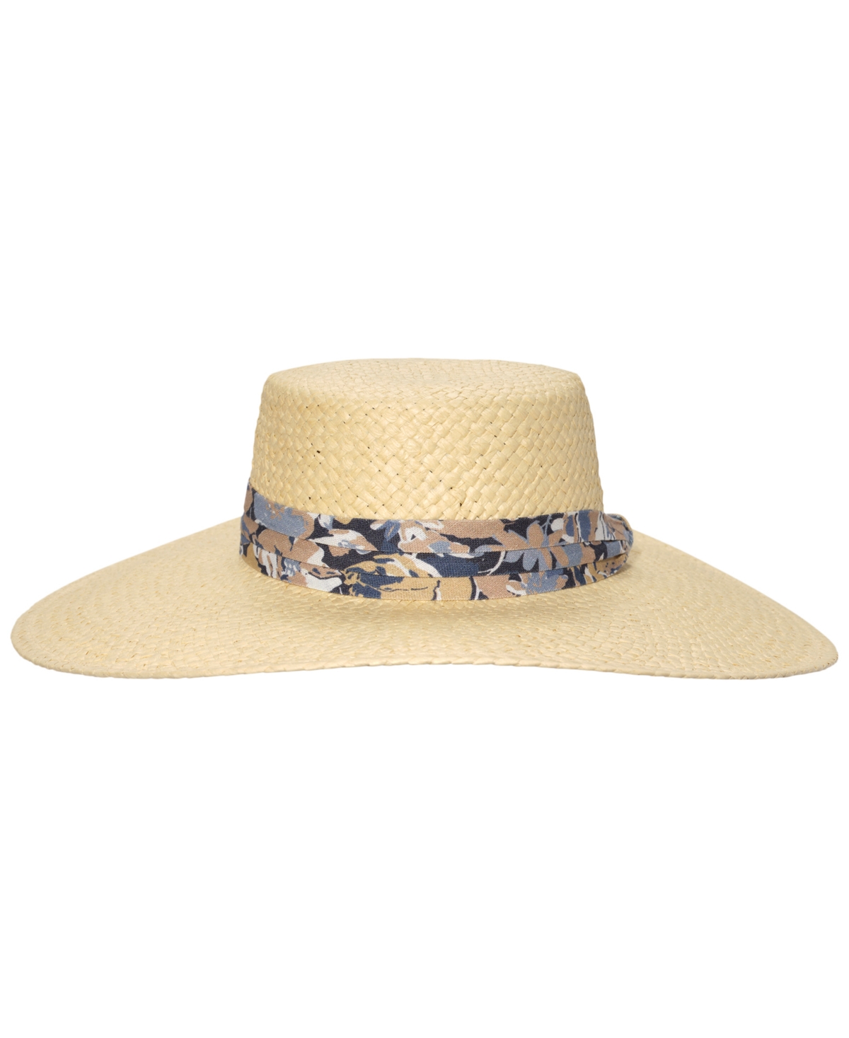 Ralph Lauren Rustic Printed Band Sun Hat In Natural,blue