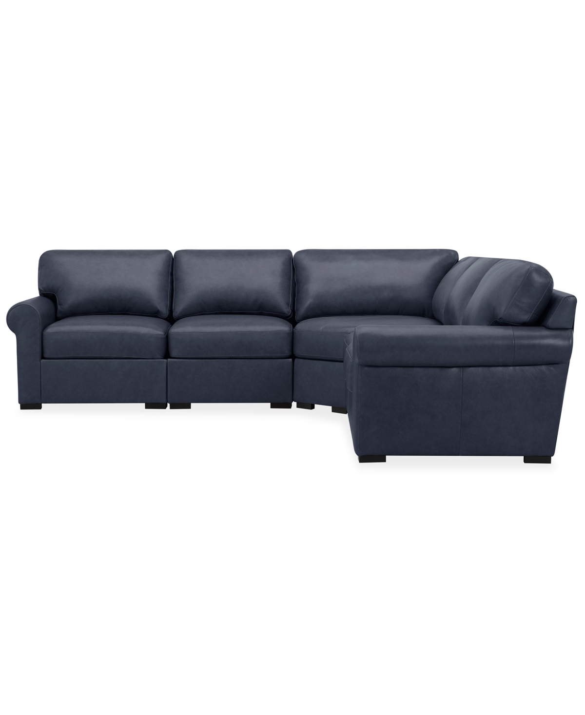 Macy's Radley Roll Arm 117" 5-pc. Leather Wedge Corner L Sectional, Exclusively At