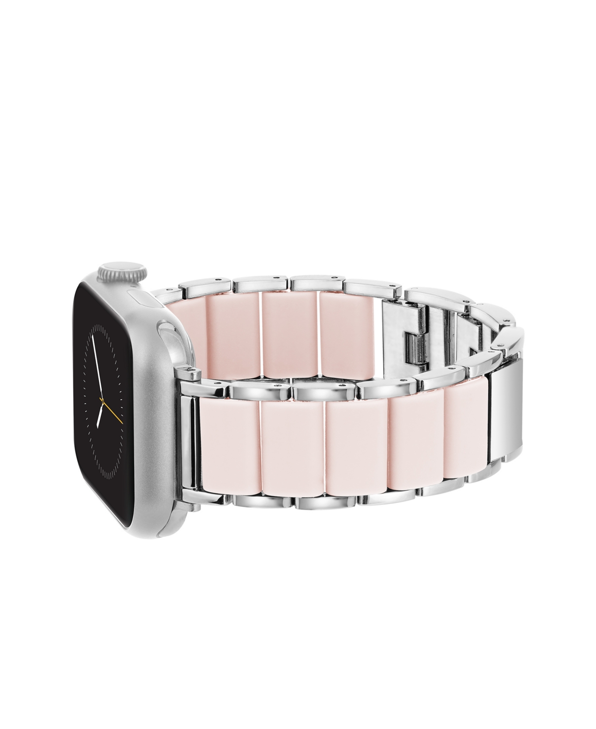 Anne Klein Women's Pink Rubberized Link With Silver-tone Alloy Metal Band For Apple Watch 10 38/40/41mm In Pink