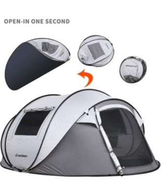 Camping Instant Tent, 4 Person Pop Up Tent, Water Resistant, for Hiking and Outdoor, Portable Tent with Carry Bag, for 3 Seasons