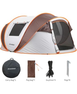 Camping Instant Tent, 6 Person Pop Up Tent, Water Resistant Dome Tent, Easy Setup for Camping Hiking and Outdoor, Portable Tent with Carry Bag, for 3 Seasons