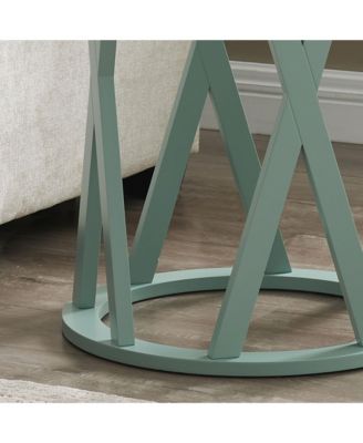 Emma Side End Table - Modern Round Farmhouse Accent Table - Side Table for Living Room, Bedroom, Office
