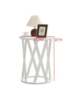 Emma Side End Table - Modern Round Farmhouse Accent Table - Side Table for Living Room, Bedroom, Office