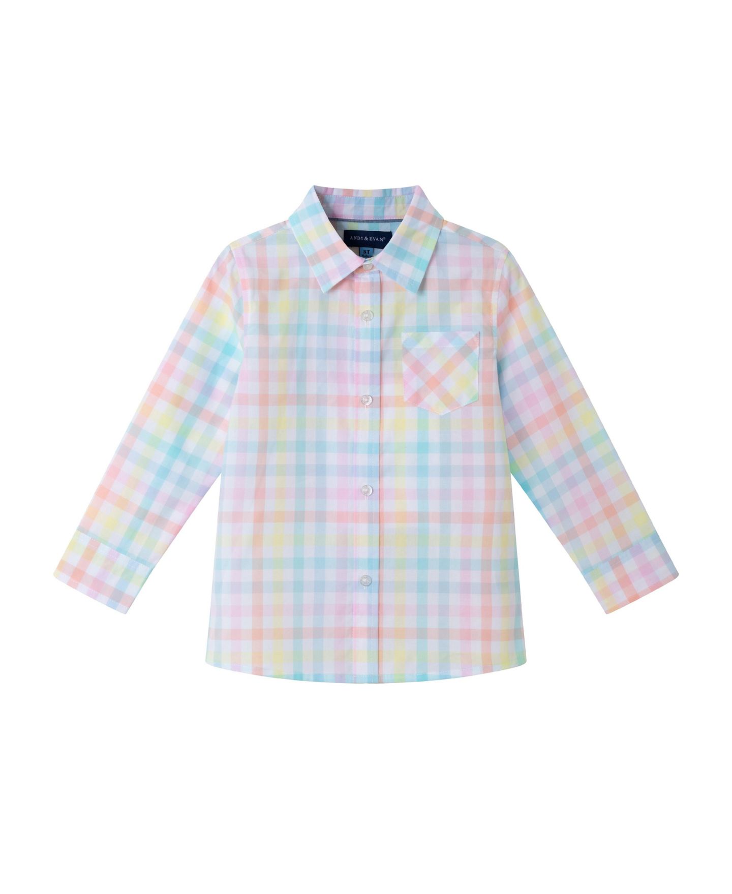Рубашка Andy & Evan /Child Bright Pastel Multi Check Buttondown Shirt для мальчиков, цвет: Разноцветный — фото 1