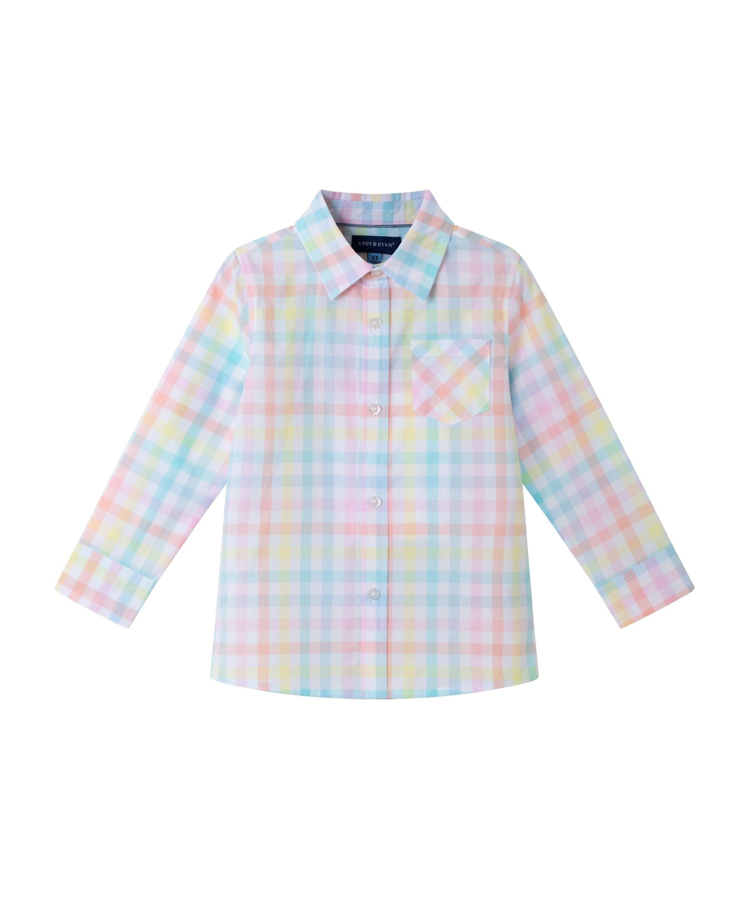 Little Boys Toddler/Child Bright Pastel Multi Check Buttondown Shirt