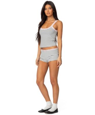 Женские шорты Sofi в полоску и рубчик с рисунком Edikted