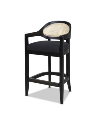  Mid-Century Modern 26" wood  Cane Back Kitchen Island Chair Counter Stool