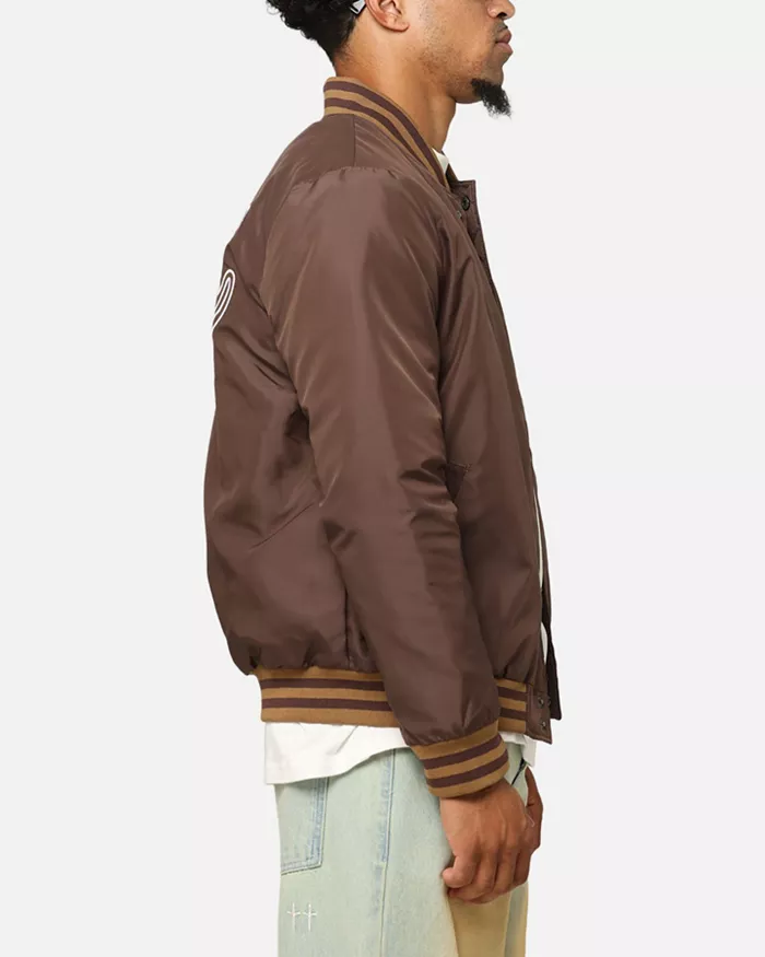 Big & Tall Team Puffer Varsity Jacket, Brown, 3XL - thumbnail 3