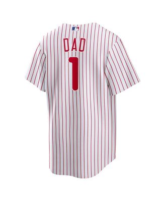 Men's White Philadelphia Phillies 1 Dad Home Replica Jersey