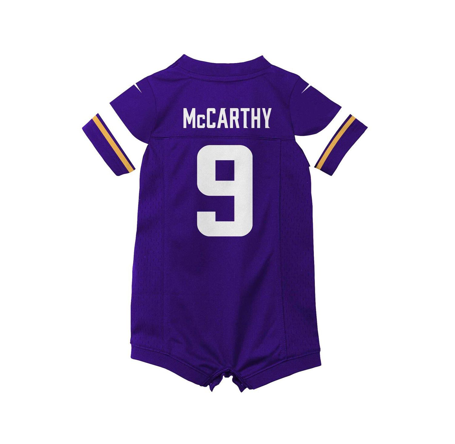 Baby Boys and Girls J. J. McCarthy Purple Minnesota Vikings Romper Game Jersey