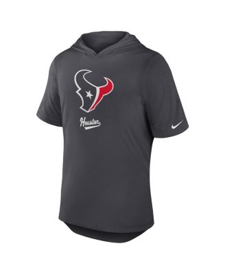 Men's Anthracite Houston Texans Tri-Blend Performance Hoodie T-Shirt