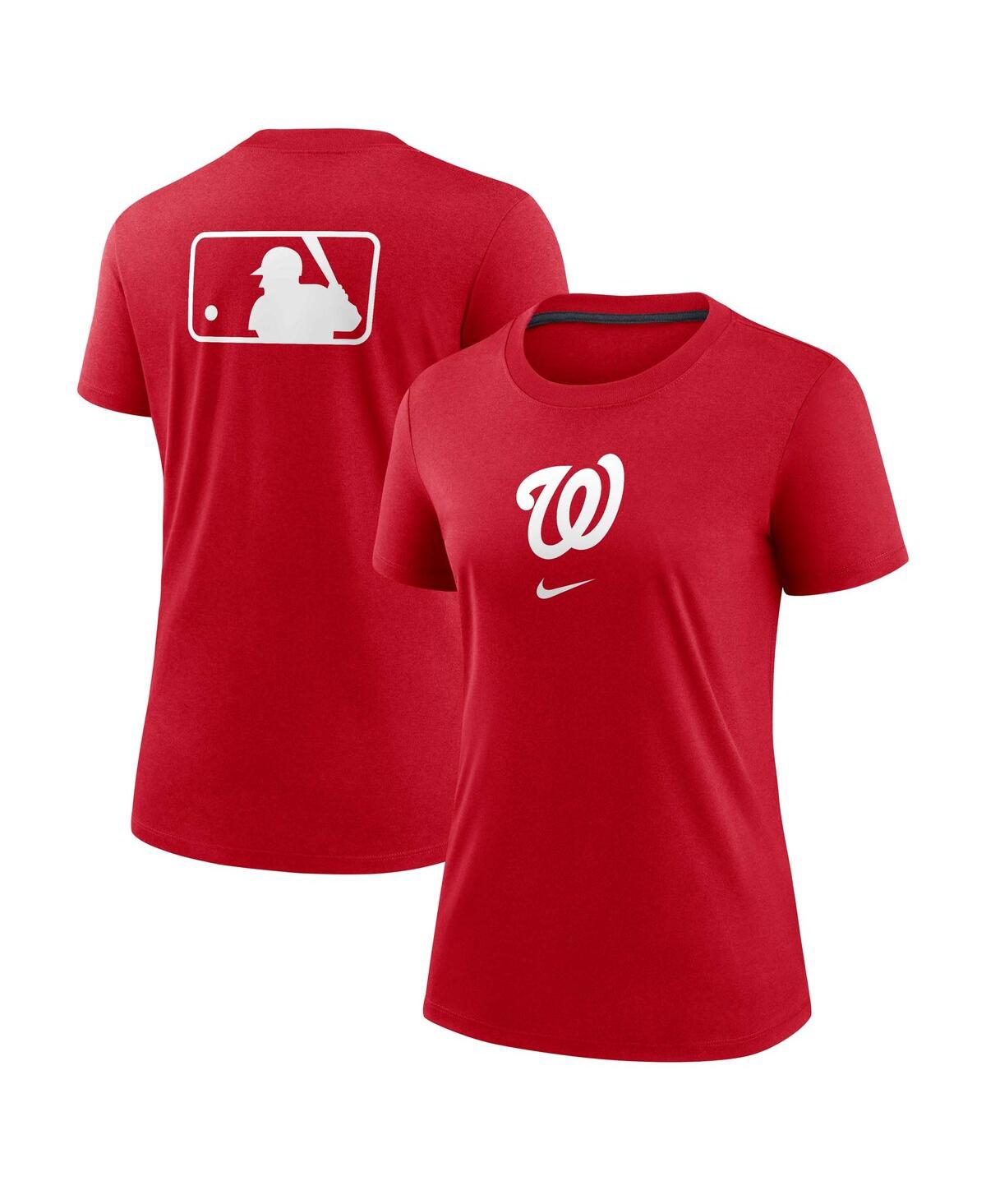 Nike Women's Red Washington Nationals Authentic Collection Early Work Tri-blend T-shirt In Red