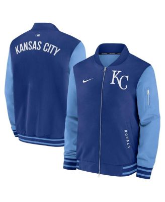 Nike - Men's Royal/Light Blue Kansas City Royals Authentic Collection Dugout Full-Zip Bomber Jacket