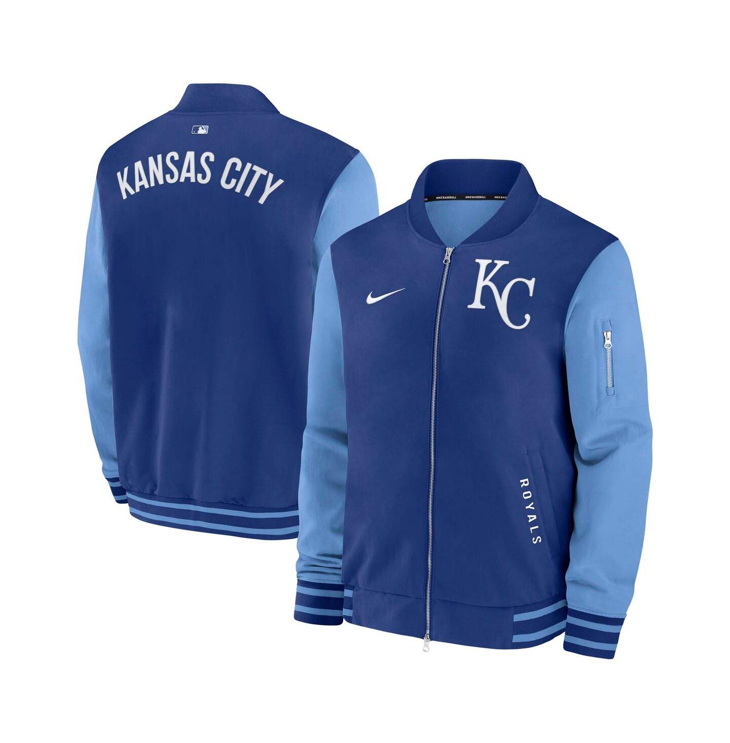 Мужская куртка Nike Royal/Light Blue Kansas City Royals Authentic Collection Dugout Full-Zip Bomber — фото 1