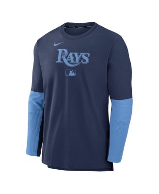 Men's Navy/Light Blue Tampa Bay Rays Authentic Collection Player Lightweight Performance Long Sleeve Top