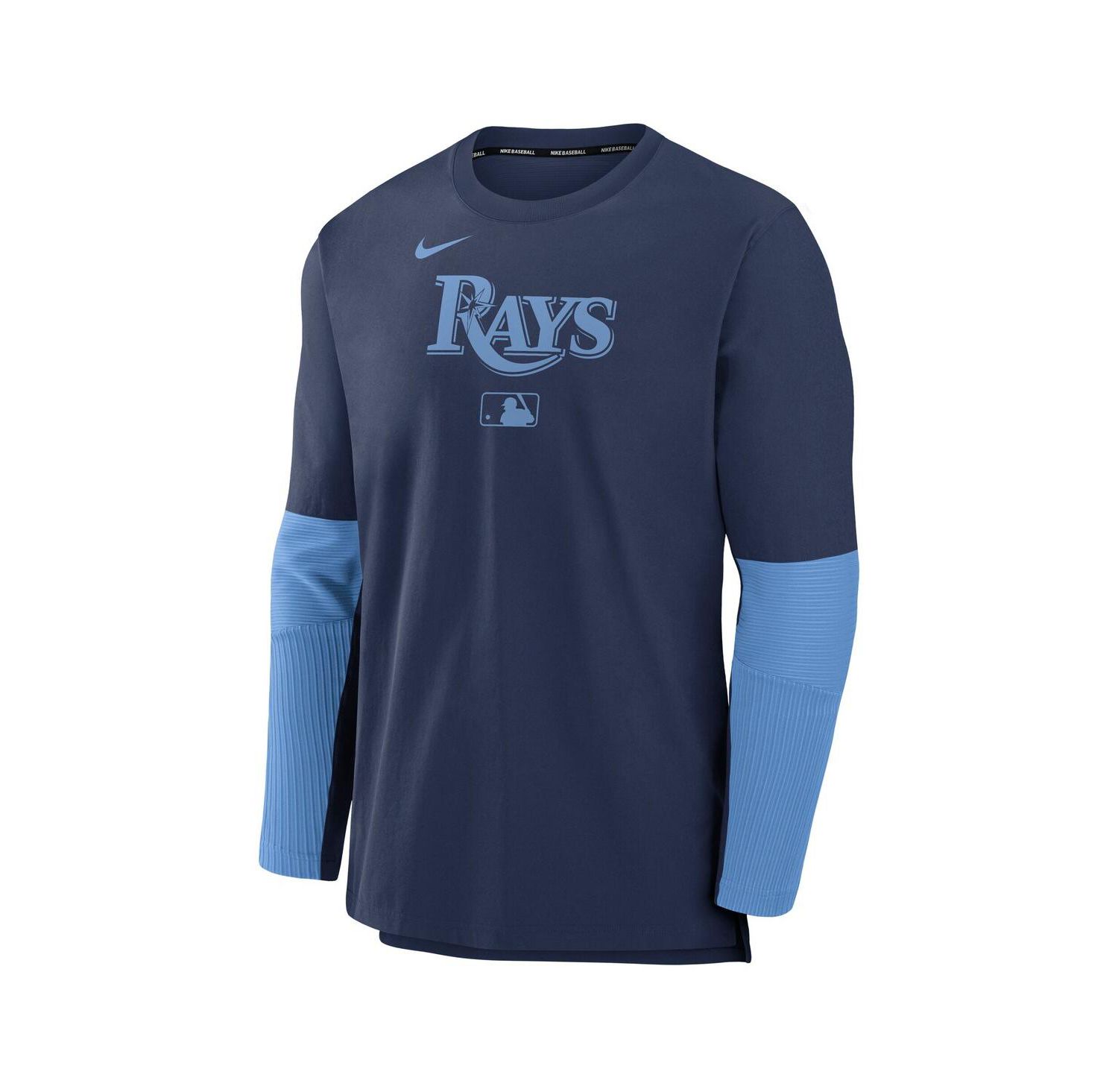 Men's Navy/Light Blue Tampa Bay Rays Authentic Collection Player Lightweight Performance Long Sleeve Top