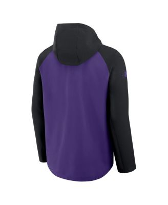 Men's Purple/Black Colorado Rockies Authentic Collection Raglan Performance Full-Zip Jacket