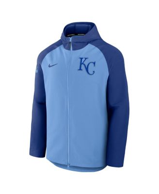 Men's Light Blue/Royal Kansas City Royals Authentic Collection Raglan Performance Full-Zip Jacket