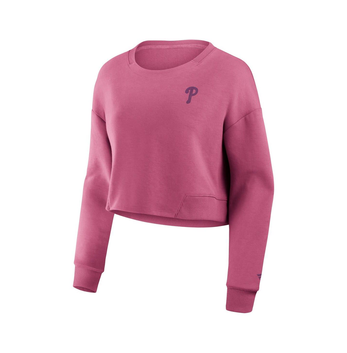 Женская толстовка Fanatics Pink Philadelphia Phillies Relax Studio Cropped Pullover — фото 3