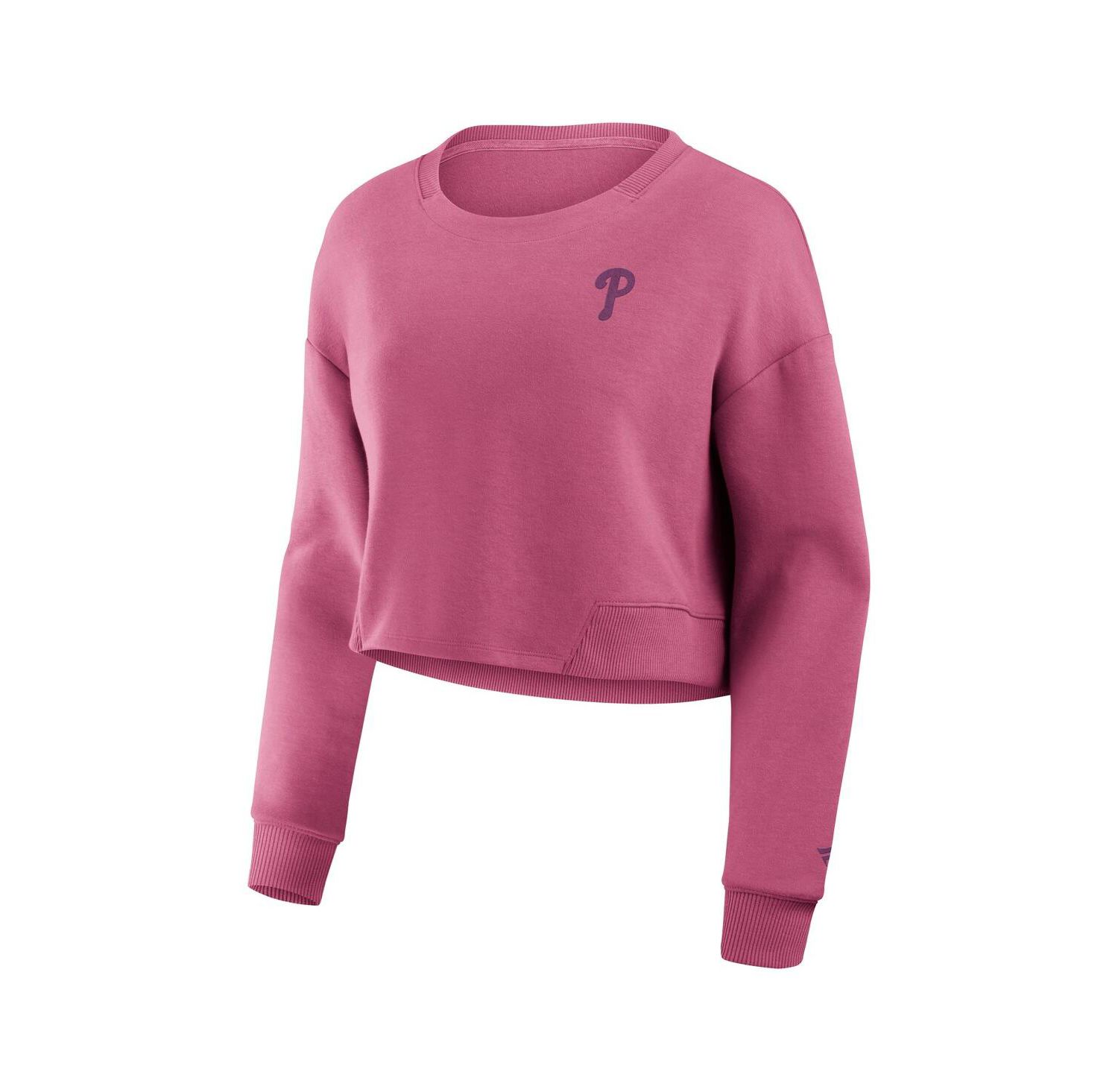 Women's Pink Philadelphia Phillies Relax Studio Cropped Pullover Sweatshirt