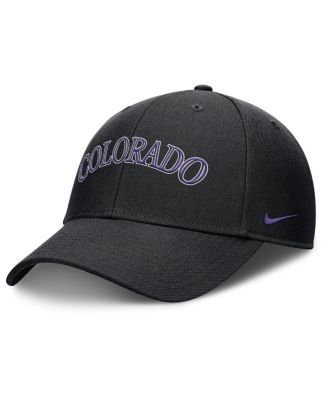 Men's Black Colorado Rockies Rise Gaberdine Adjustable Hat
