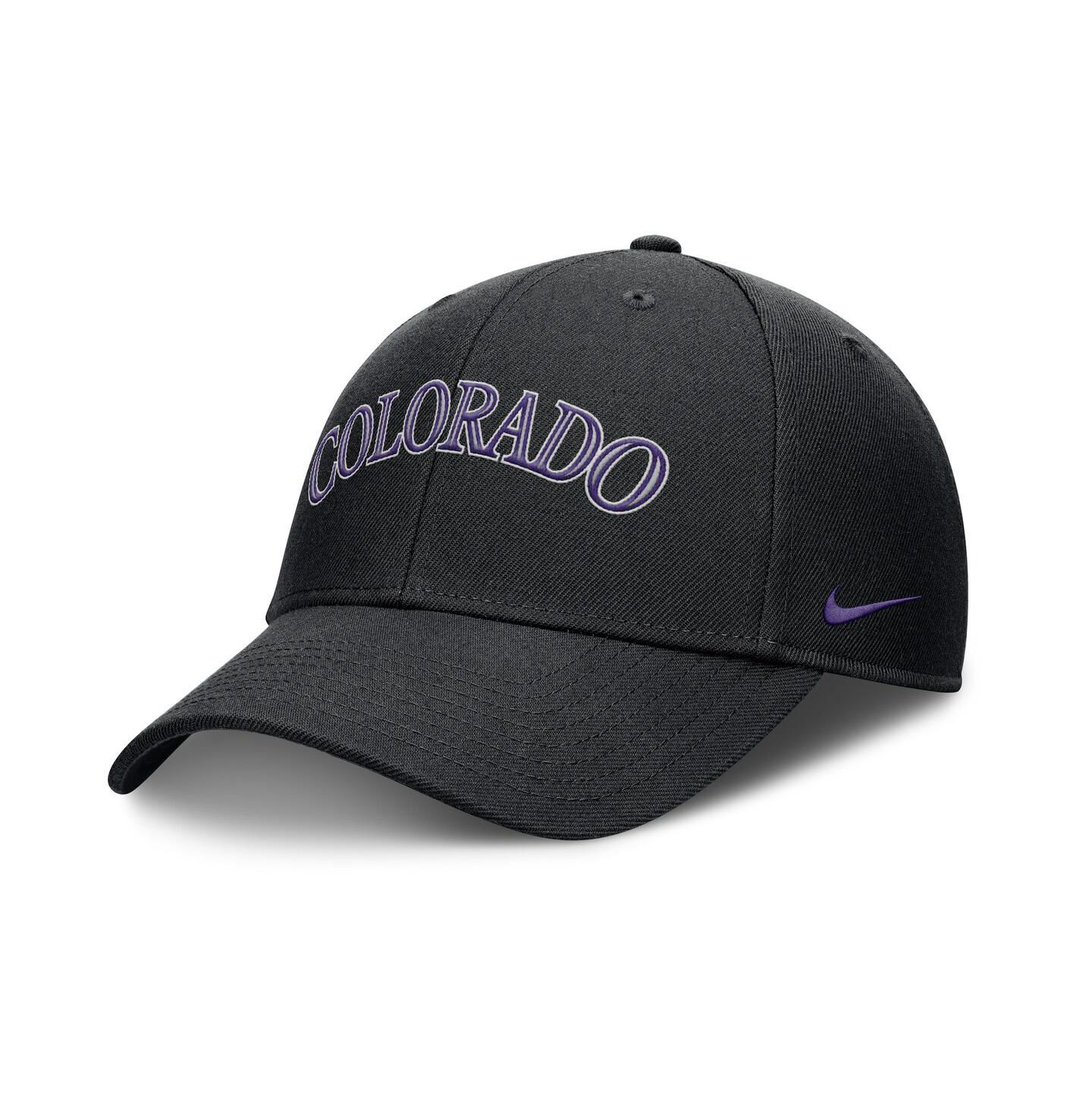 Мужская кепка Nike Black Colorado Rockies Rise Gaberdine Adjustable Hat — фото 4